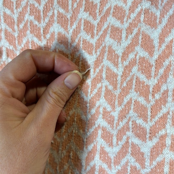 Peach Chevron zip up hoodie - Picture 5 of 15